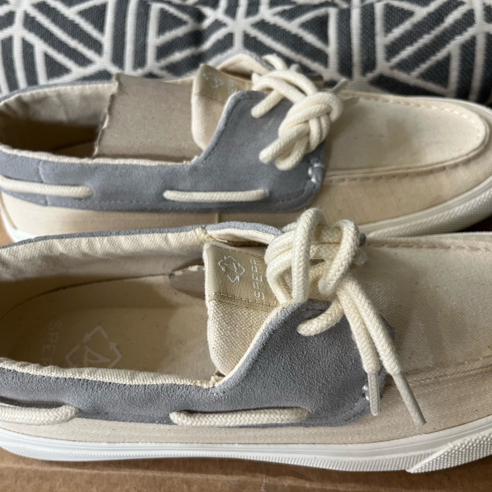 Sperry Tan and Gray Boat Shoes